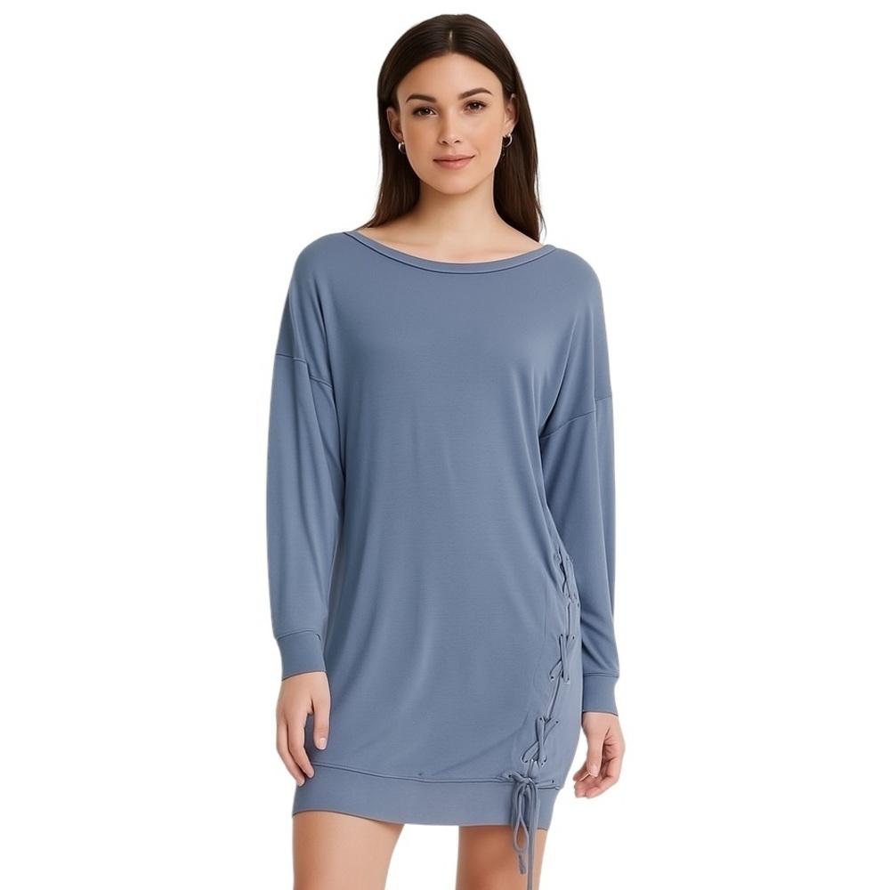 Express Small Adjustable Length Long Sleeve Shirtdress Oversized Cozy Casual